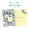 Load image into Gallery viewer, The cover and inside of Tree-Free’s Floral Bouquet card, along with the following text: “1 greeting card, 1 matching envelope”