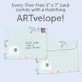 Load image into Gallery viewer, The envelope for Tree-Free’s Massive Thanks card, along with the following text: “Every Tree-Free 5x7 card comes with a matching ARTvelope!”