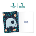 Load image into Gallery viewer, The cover and inside of Tree-Free’s Massive Thanks card, along with the following text: “1 greeting card, 1 matching envelope”