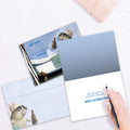 Load image into Gallery viewer, The inside of Tree-Free’s Feet Up and Relax card, with the cover and envelope in the background.