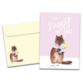 Load image into Gallery viewer, The cover of Tree-Free's Sweet on You card, along with its matching envelope.