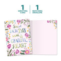 Load image into Gallery viewer, The cover and inside of Tree-Free’s Grateful Heart Floral card, along with the following text: “1 greeting card, 1 matching envelope”