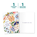 Load image into Gallery viewer, The cover and inside of Tree-Free’s Bright Little Note card, along with the following text: “1 greeting card, 1 matching envelope”