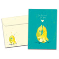 Load image into Gallery viewer, The cover of Tree-Free's Bananas For You card, along with its matching envelope.