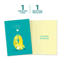 Load image into Gallery viewer, The cover and inside of Tree-Free’s Bananas For You card, along with the following text: “1 greeting card, 1 matching envelope”