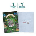 Load image into Gallery viewer, The cover and inside of Tree-Free’s Forest Friends card, along with the following text: “1 greeting card, 1 matching envelope”
