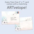 Load image into Gallery viewer, The envelope for Tree-Free’s Tended Relationships card, along with the following text: “Every Tree-Free 5x7 card comes with a matching ARTvelope!”