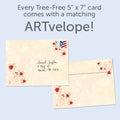 Load image into Gallery viewer, The envelope for Tree-Free’s Love and Hope card, along with the following text: “Every Tree-Free 5x7 card comes with a matching ARTvelope!”