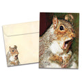 Load image into Gallery viewer, The cover of Tree-Free's Nuts Squirrel card, along with its matching envelope.