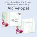 Load image into Gallery viewer, The envelope for Tree-Free’s Huge Acorn card, along with the following text: “Every Tree-Free 5x7 card comes with a matching ARTvelope!”