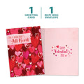 Load image into Gallery viewer, The cover and inside of Tree-Free’s Heart Pattern card, along with the following text: “1 greeting card, 1 matching envelope”
