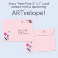 Load image into Gallery viewer, The envelope for Tree-Free’s So Loved card, along with the following text: “Every Tree-Free 5x7 card comes with a matching ARTvelope!”