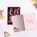 Load image into Gallery viewer, The inside of Tree-Free’s Love Flowers card, with the cover and envelope in the background.