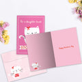 Load image into Gallery viewer, The inside of Tree-Free’s Love You Cat card, with the cover and envelope in the background.