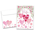 Load image into Gallery viewer, The cover of Tree-Free's Forever Balloons card, along with its matching envelope.