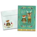 Load image into Gallery viewer, The cover of Tree-Free's Love You Deerly card, along with its matching envelope.