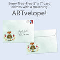 Load image into Gallery viewer, The envelope for Tree-Free’s Love You Deerly card, along with the following text: “Every Tree-Free 5x7 card comes with a matching ARTvelope!”