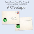 Load image into Gallery viewer, The envelope for Tree-Free’s Yippea card, along with the following text: “Every Tree-Free 5x7 card comes with a matching ARTvelope!”