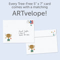 Load image into Gallery viewer, The envelope for Tree-Free’s Top Pop card, along with the following text: “Every Tree-Free 5x7 card comes with a matching ARTvelope!”