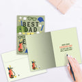 Load image into Gallery viewer, The inside of Tree-Free’s Golf Dad card, with the cover and envelope in the background.