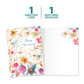 Load image into Gallery viewer, The cover and inside of Tree-Free’s Beautiful Bouquet card, along with the following text: “1 greeting card, 1 matching envelope”