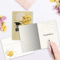 Load image into Gallery viewer, The inside of Tree-Free’s Genius Pug card, with the cover and envelope in the background.