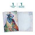 Load image into Gallery viewer, The cover and inside of Tree-Free’s Bear and Peacock card, along with the following text: “1 greeting card, 1 matching envelope”