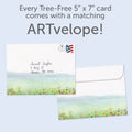 Load image into Gallery viewer, The envelope for Tree-Free’s Delight Sunflower card, along with the following text: “Every Tree-Free 5x7 card comes with a matching ARTvelope!”