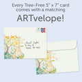 Load image into Gallery viewer, The envelope for Tree-Free’s Imperfect Nature card, along with the following text: “Every Tree-Free 5x7 card comes with a matching ARTvelope!”