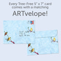 Load image into Gallery viewer, The envelope for Tree-Free’s Not Alone Birds card, along with the following text: “Every Tree-Free 5x7 card comes with a matching ARTvelope!”