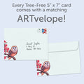 Load image into Gallery viewer, The envelope for Tree-Free’s Owl Ways and Forever card, along with the following text: “Every Tree-Free 5x7 card comes with a matching ARTvelope!”