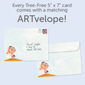 Load image into Gallery viewer, The envelope for Tree-Free’s Diapers Fun Fact card, along with the following text: “Every Tree-Free 5x7 card comes with a matching ARTvelope!”