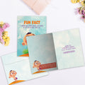 Load image into Gallery viewer, The inside of Tree-Free’s Diapers Fun Fact card, with the cover and envelope in the background.