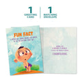 Load image into Gallery viewer, The cover and inside of Tree-Free’s Diapers Fun Fact card, along with the following text: “1 greeting card, 1 matching envelope”