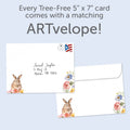 Load image into Gallery viewer, The envelope for Tree-Free’s Hope Blooms card, along with the following text: “Every Tree-Free 5x7 card comes with a matching ARTvelope!”