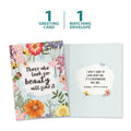 Load image into Gallery viewer, The cover and inside of Tree-Free’s Everywhere You Are card, along with the following text: “1 greeting card, 1 matching envelope”