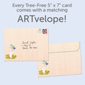 Load image into Gallery viewer, The envelope for Tree-Free’s Special Bunny card, along with the following text: “Every Tree-Free 5x7 card comes with a matching ARTvelope!”