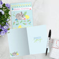 Load image into Gallery viewer, The inside of Tree-Free’s Spring Pattern card, with the cover and envelope in the background.