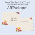 Load image into Gallery viewer, The envelope for Tree-Free’s Wonderful Secret card, along with the following text: “Every Tree-Free 5x7 card comes with a matching ARTvelope!”