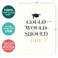 Load image into Gallery viewer, The cover of Tree-Free’s Could Would Should card with lines demonstrating its 5x7 dimensions, along with the following text: “100% PCW recycled paper, proudly made in the USA, sustainably printed on extra-thick card stock”