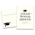 Load image into Gallery viewer, The cover of Tree-Free's Could Would Should card, along with its matching envelope.