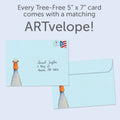 Load image into Gallery viewer, The envelope for Tree-Free’s Geezers card, along with the following text: “Every Tree-Free 5x7 card comes with a matching ARTvelope!”