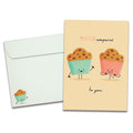 Load image into Gallery viewer, The cover of Tree-Free's Muffin Compares To You card, along with its matching envelope.