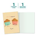 Load image into Gallery viewer, The cover and inside of Tree-Free’s Muffin Compares To You card, along with the following text: “1 greeting card, 1 matching envelope”