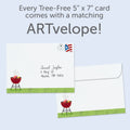 Load image into Gallery viewer, The envelope for Tree-Free’s King of the Grill card, along with the following text: “Every Tree-Free 5x7 card comes with a matching ARTvelope!”