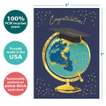 Load image into Gallery viewer, The cover of Tree-Free’s Limitless World card with lines demonstrating its 5x7 dimensions, along with the following text: “100% PCW recycled paper, proudly made in the USA, sustainably printed on extra-thick card stock”