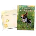 Load image into Gallery viewer, The cover of Tree-Free's Get Up and Go card, along with its matching envelope.