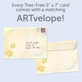 Load image into Gallery viewer, The envelope for Tree-Free’s Get Up and Go card, along with the following text: “Every Tree-Free 5x7 card comes with a matching ARTvelope!”