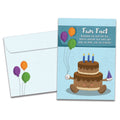 Load image into Gallery viewer, The cover of Tree-Free's Long Life Fun Fact card, along with its matching envelope.