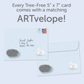 Load image into Gallery viewer, The envelope for Tree-Free’s Cats Know card, along with the following text: “Every Tree-Free 5x7 card comes with a matching ARTvelope!”